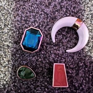 Mix of 4 Authentic Gold Metal and Gem Croc Jibbitz